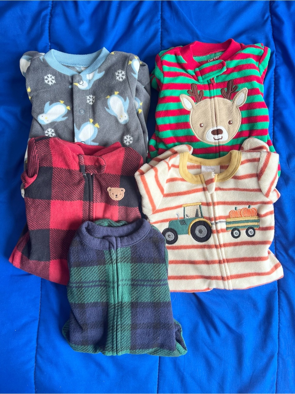 CARTER’S Baby Holiday Fleece Footed Pajamas (5) 0-3 Months